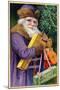 Santa Claus in Purple-null-Mounted Art Print