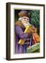 Santa Claus in Purple-null-Framed Art Print