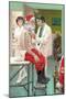 Santa Claus in the Doctor's Office-null-Mounted Art Print