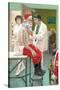 Santa Claus in the Doctor's Office-null-Stretched Canvas