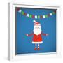 Santa Claus on a Blue Background. Vector Illustration.-Bellenixe-Framed Art Print