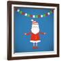Santa Claus on a Blue Background. Vector Illustration.-Bellenixe-Framed Art Print
