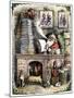 Santa Claus Opening a Stack of Letters, 1880s-null-Mounted Giclee Print