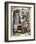 Santa Claus Opening a Stack of Letters, 1880s-null-Framed Premium Giclee Print