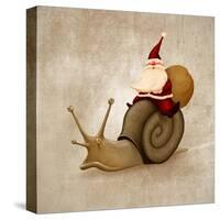 Santa Claus Rides A Snail-jordygraph-Stretched Canvas