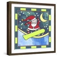 Santa Claus Snowboarding 4-Denny Driver-Framed Giclee Print