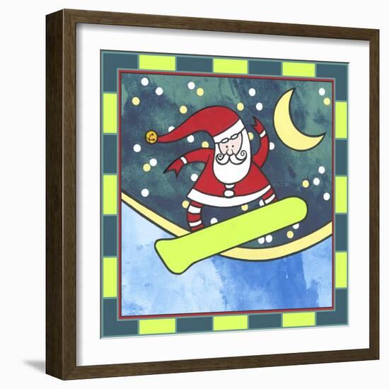 Santa Claus Snowboarding 4-Denny Driver-Framed Giclee Print