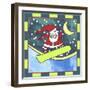 Santa Claus Snowboarding 4-Denny Driver-Framed Giclee Print