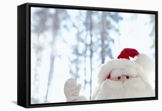 Santa Claus Toy Waving-Monalyn Gracia-Framed Stretched Canvas
