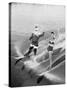 Santa Claus Water Skiing with Female Friend-null-Stretched Canvas