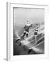 Santa Claus Water Skiing with Female Friend-null-Framed Photographic Print