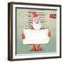 Santa Claus with a Banner. Vector Illustration-Alekksall-Framed Art Print