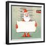 Santa Claus with a Banner. Vector Illustration-Alekksall-Framed Art Print