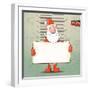 Santa Claus with a Banner. Vector Illustration-Alekksall-Framed Art Print