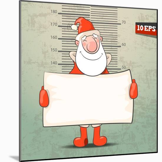 Santa Claus with a Banner. Vector Illustration-Alekksall-Mounted Art Print