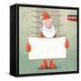 Santa Claus with a Banner. Vector Illustration-Alekksall-Framed Stretched Canvas