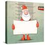 Santa Claus with a Banner. Vector Illustration-Alekksall-Stretched Canvas