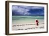 Santa Clause Patrols the Beaches of Alphonse Island for Feeding Fish-Matt Jones-Framed Photographic Print