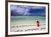 Santa Clause Patrols the Beaches of Alphonse Island for Feeding Fish-Matt Jones-Framed Photographic Print