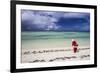 Santa Clause Patrols the Beaches of Alphonse Island for Feeding Fish-Matt Jones-Framed Photographic Print