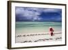 Santa Clause Patrols the Beaches of Alphonse Island for Feeding Fish-Matt Jones-Framed Photographic Print