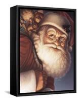 Santa Close-Up with a Sack of Toys on His Back-Dan Craig-Framed Stretched Canvas