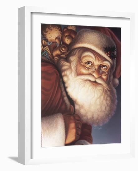 Santa Close-Up with a Sack of Toys on His Back-Dan Craig-Framed Giclee Print