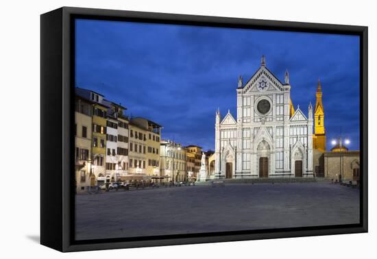 Santa Croce Church at Night, Piazza Santa Croce, Florencetuscany, Italy, Europe-Stuart Black-Framed Stretched Canvas