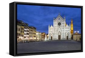 Santa Croce Church at Night, Piazza Santa Croce, Florencetuscany, Italy, Europe-Stuart Black-Framed Stretched Canvas