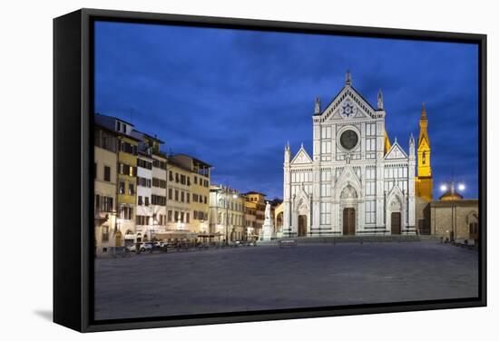 Santa Croce Church at Night, Piazza Santa Croce, Florencetuscany, Italy, Europe-Stuart Black-Framed Stretched Canvas