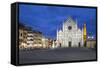 Santa Croce Church at Night, Piazza Santa Croce, Florencetuscany, Italy, Europe-Stuart Black-Framed Stretched Canvas