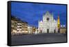 Santa Croce Church at Night, Piazza Santa Croce, Florencetuscany, Italy, Europe-Stuart Black-Framed Stretched Canvas