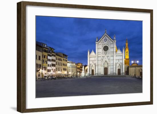 Santa Croce Church at Night, Piazza Santa Croce, Florencetuscany, Italy, Europe-Stuart Black-Framed Photographic Print