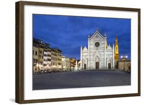 Santa Croce Church at Night, Piazza Santa Croce, Florencetuscany, Italy, Europe-Stuart Black-Framed Photographic Print