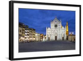 Santa Croce Church at Night, Piazza Santa Croce, Florencetuscany, Italy, Europe-Stuart Black-Framed Photographic Print