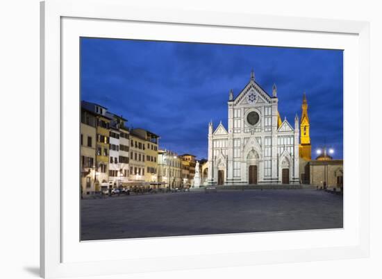 Santa Croce Church at Night, Piazza Santa Croce, Florencetuscany, Italy, Europe-Stuart Black-Framed Photographic Print