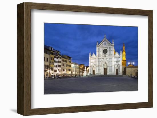 Santa Croce Church at Night, Piazza Santa Croce, Florencetuscany, Italy, Europe-Stuart Black-Framed Photographic Print