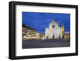 Santa Croce Church at Night, Piazza Santa Croce, Florencetuscany, Italy, Europe-Stuart Black-Framed Photographic Print