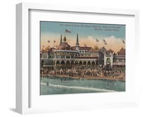 Santa Cruz, CA - Casino and Santa Cruz Beach-Lantern Press-Framed Art Print