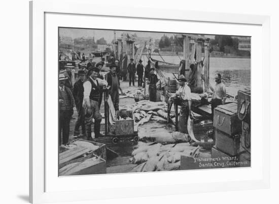 Santa Cruz, CA - Fisherman's Wharf Scene Photograph-Lantern Press-Framed Art Print
