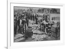 Santa Cruz, CA - Fisherman's Wharf Scene Photograph-Lantern Press-Framed Art Print
