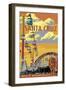 Santa Cruz, California - Beach Boardwalk-Lantern Press-Framed Art Print