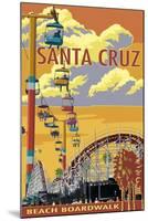 Santa Cruz, California - Beach Boardwalk-Lantern Press-Mounted Art Print