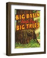 Santa Cruz, California - Big Trees Park, Big Basin Letters-Lantern Press-Framed Art Print