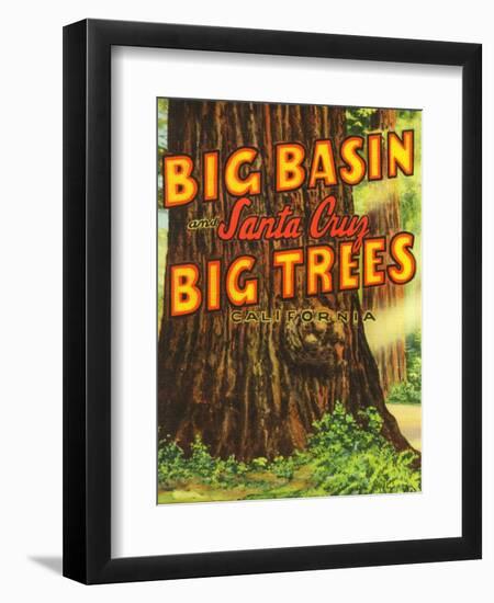 Santa Cruz, California - Big Trees Park, Big Basin Letters-Lantern Press-Framed Art Print