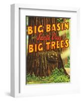 Santa Cruz, California - Big Trees Park, Big Basin Letters-Lantern Press-Framed Art Print