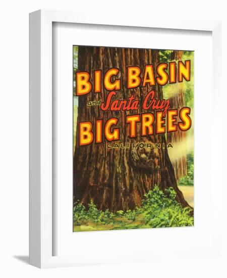 Santa Cruz, California - Big Trees Park, Big Basin Letters-Lantern Press-Framed Art Print