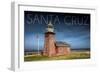 Santa Cruz, California - Brick Lighthouse-Lantern Press-Framed Art Print