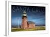 Santa Cruz, California - Brick Lighthouse-Lantern Press-Framed Art Print