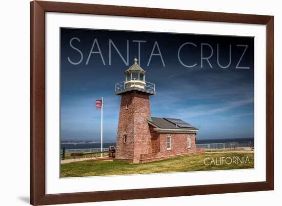 Santa Cruz, California - Brick Lighthouse-Lantern Press-Framed Art Print